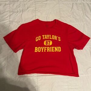 Vibrant Red Graphic Crop Top